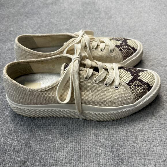 Dolce Vita Shoes Womens Size 8.5 Canvas Snake Print Lace Up Low Top Sneakers - Picture 3 of 12